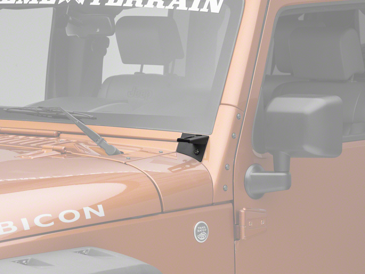 Raxiom J109492 - 07-18 Jeep Wrangler JK Axial Series Windshield Pillar Mounted Light Brackets