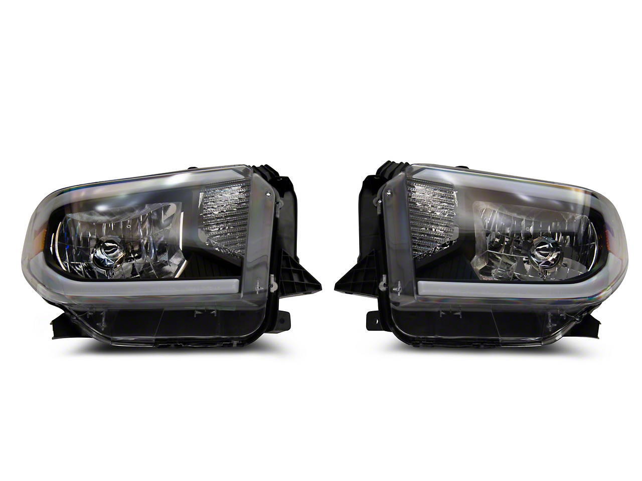 Raxiom TU16008 - 14-21 Toyota Tundra Axial Series Headlights w/ LED Bar- Blk Housing (Clear Lens)