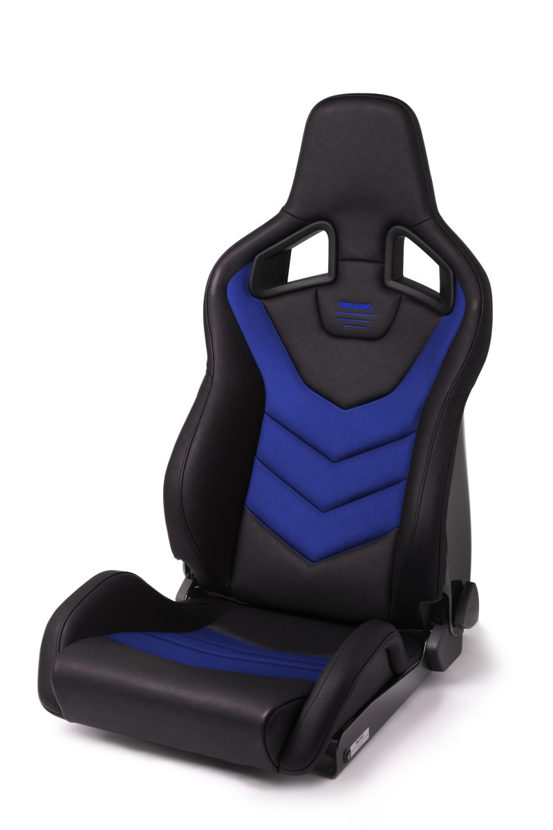 Recaro 410.2GT.3165 - Sportster GT Passenger Seat - Black Vinyl/Blue Suede Recaro 410.2GT.3165 - Sportster GT Passenger Seat - Black Vinyl/Blue Suede