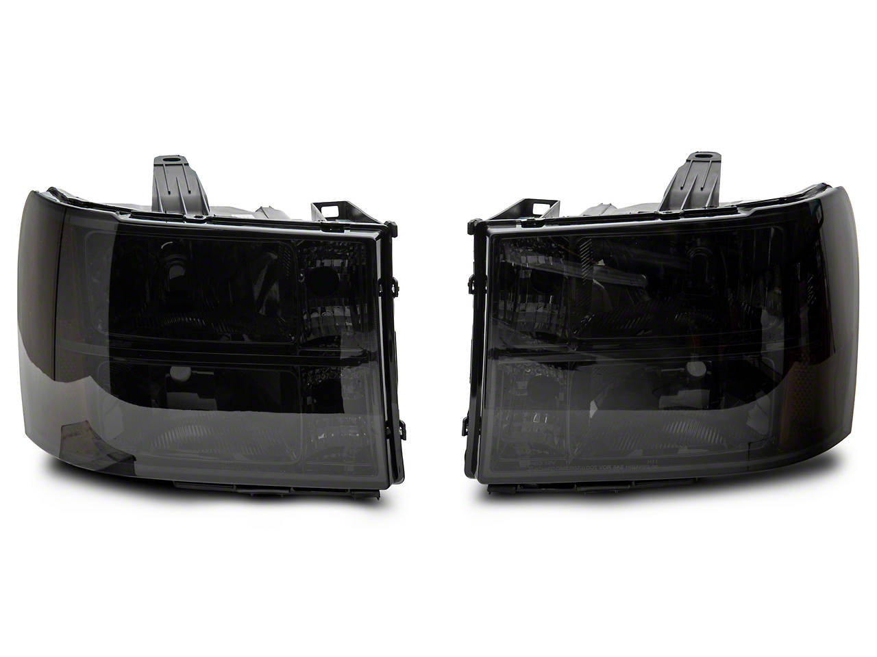 Raxiom S518299 - 07-14 GMC Sierra 1500/2500 HD/3500 HD Axial OEM Rep Headlights- Chrome Housing- Smoked Lens