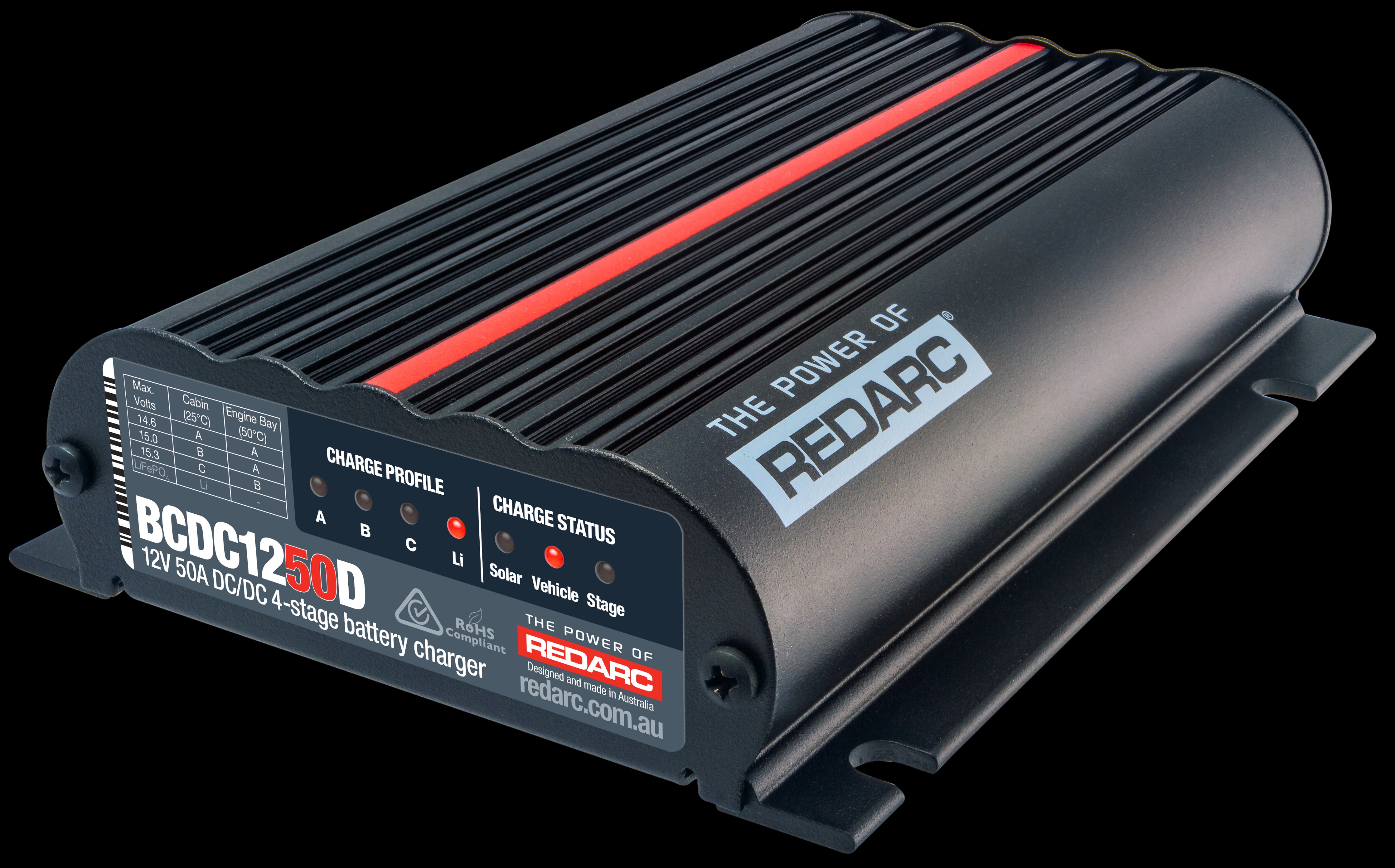 REDARC BCDC1250D - DC/DC 4-Stage In-Vehicle Battery Charger - 12V 50A