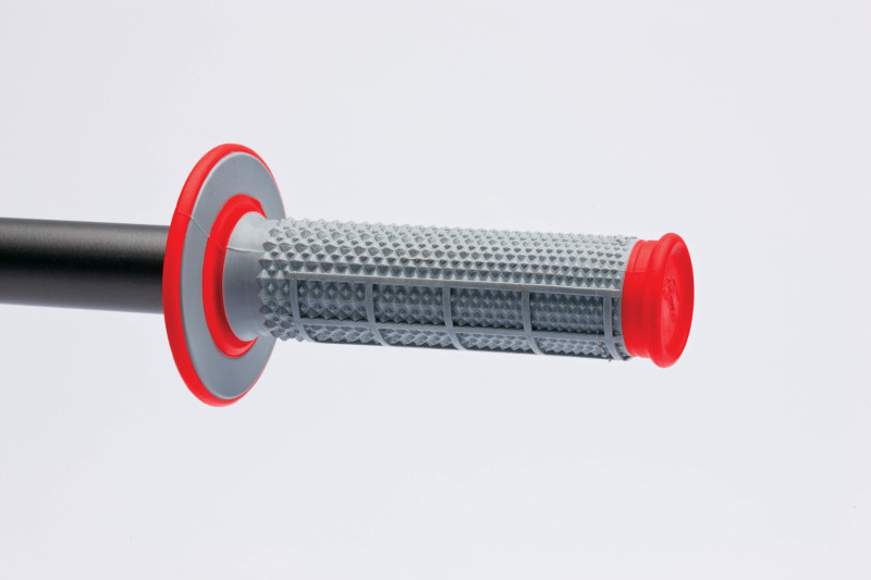 Renthal G163 - MX Dual Compound Grips Tapered 1/2 Waffle - Grey/ Red