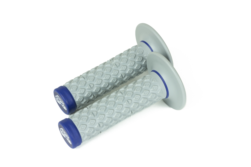 Renthal G206 - Soft/Firm MX Dual Compound Grips Tapered 1/2 Waffle - Gray/Blue Renthal G206 - Soft/Firm MX Dual Compound Grips Tapered 1/2 Waffle - Gray/Blue