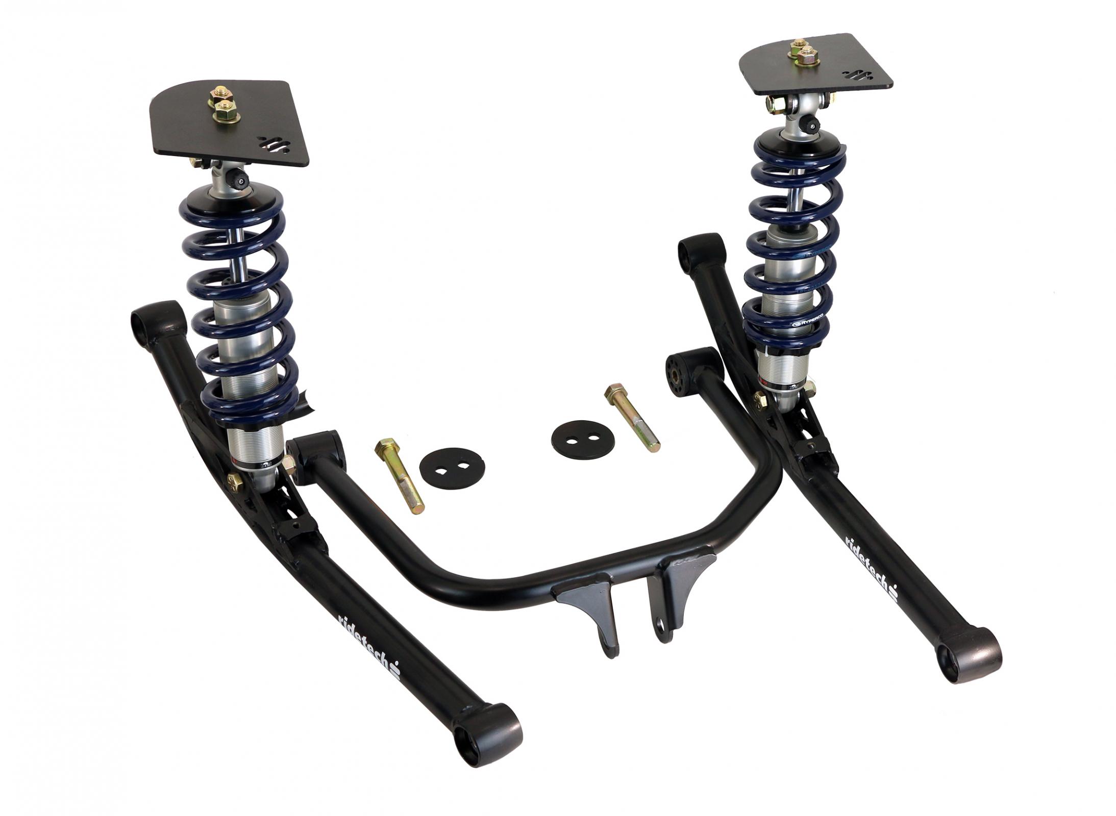 Ridetech 11046211 - Rear TQ Coil-Over And Strongarm Kit For 58 Impala Upper And Lower Strongarms TQ Coil-Over Shocks Springs Brackets And Hardware