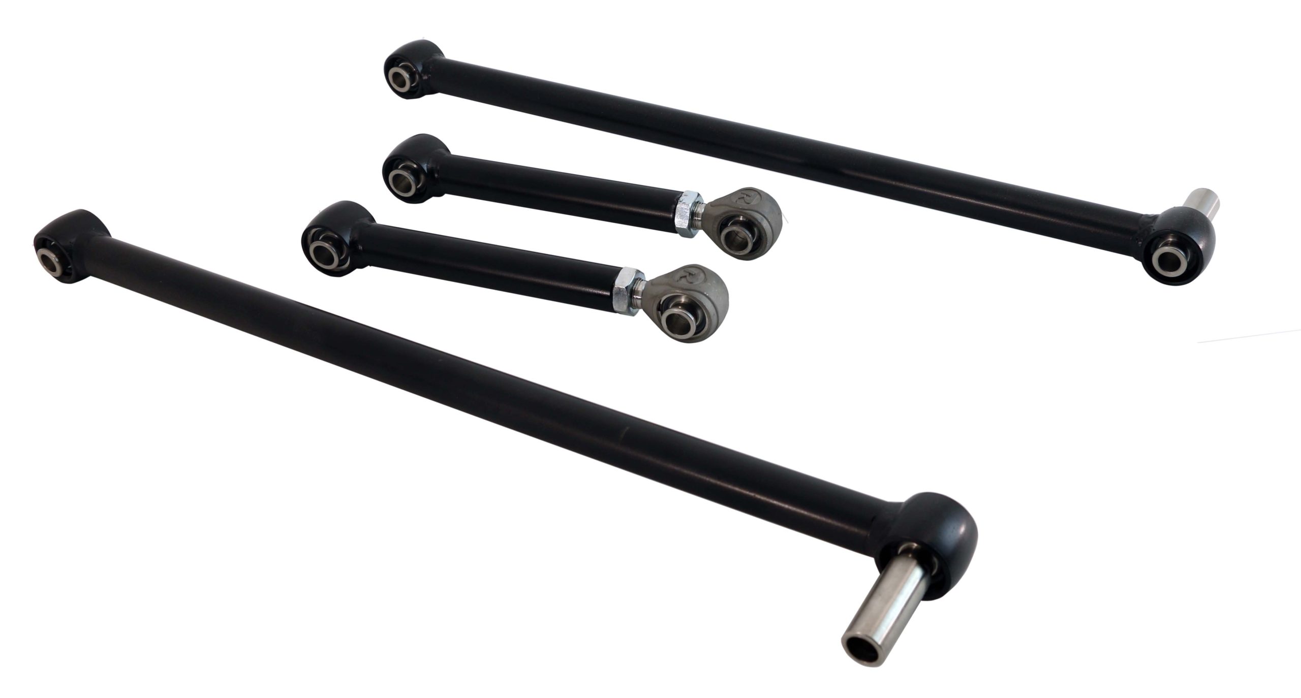 Ridetech 11167210 - Replacement 4-Link Bar Kit W/ R-Joints Standard Adj For 1967-1969 Camaro and Firebird Old Design Bars Canted Outward Non Adjustable Lower Bars Single Adjustable Upper Bars And R-Joint Spacers Powder Coated Satin Black Ridetech 11167210 - Replacement 4-Link Bar Kit W/ R-Joints Standard Adj For 1967-1969 Camaro and Firebird Old Design Bars Canted Outward Non Adjustable Lower Bars Single Adjustable Upper Bars And R-Joint Spacers Powder Coated Satin Black