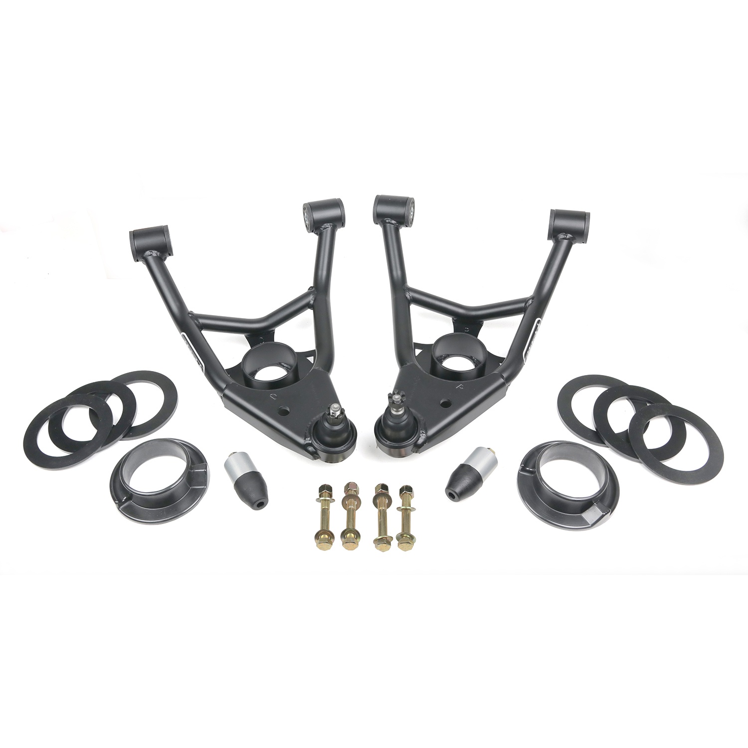 Ridetech 11222199 - Front Lower Strongarms For 1964-1972 Gm A-Body For Use W/ Stock Style Spring Pair Of Tubular Control Arms W/ Ball Joints Delrin Bushings Spring Spacers And Bump StopsPowder Coated Satin Black Ridetech 11222199 - Front Lower Strongarms For 1964-1972 Gm A-Body For Use W/ Stock Style Spring Pair Of Tubular Control Arms W/ Ball Joints Delrin Bushings Spring Spacers And Bump StopsPowder Coated Satin Black