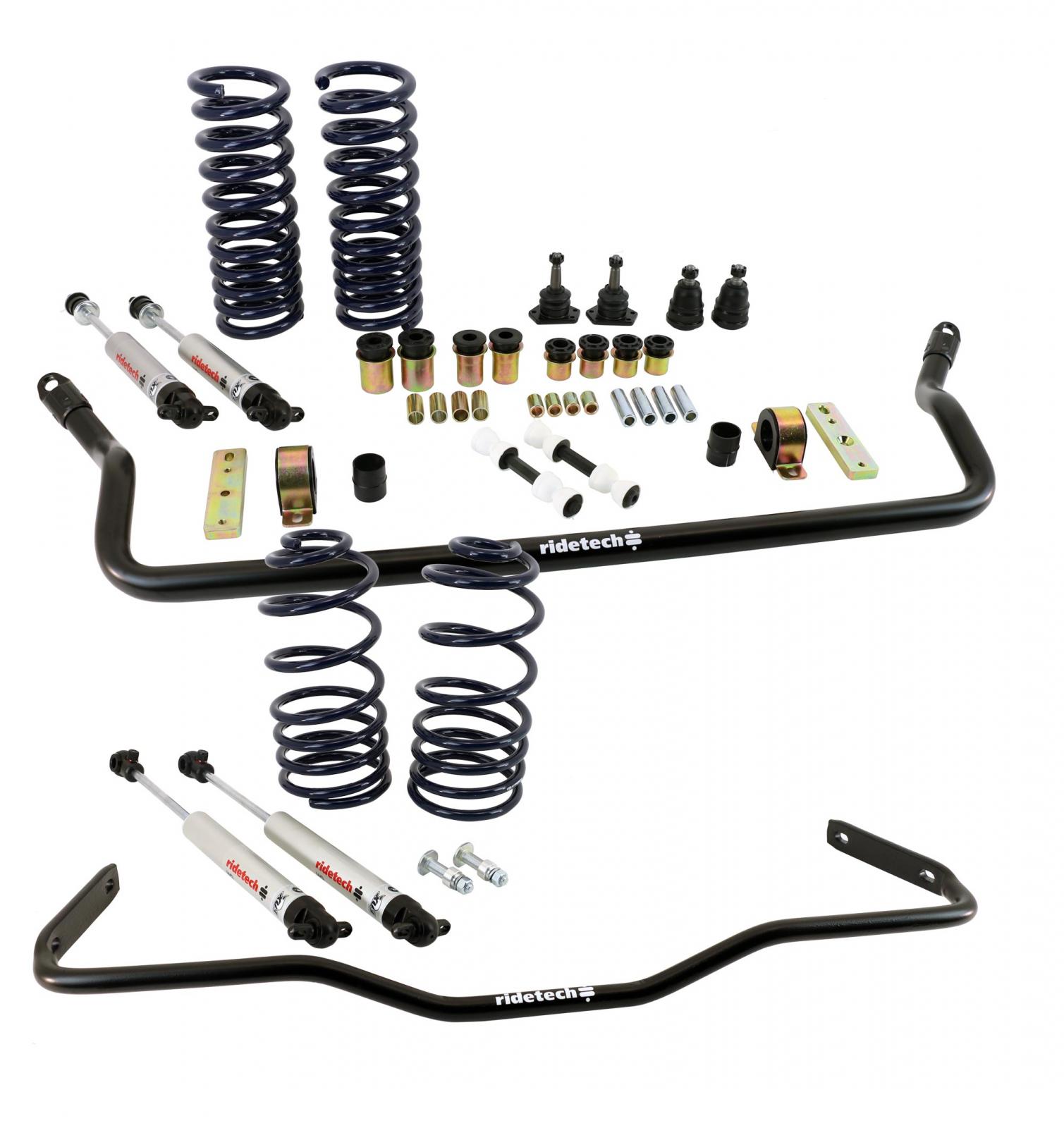 Ridetech 11245110 - Streetgrip Suspension System For 1968-1972 Chevelle Cutlass W/ Big Block Front And Rear Dual Rate Coil Springs Delrin Control Arm Bushings Ball Joints Front And Rear Sway Bar And HQ Shocks
