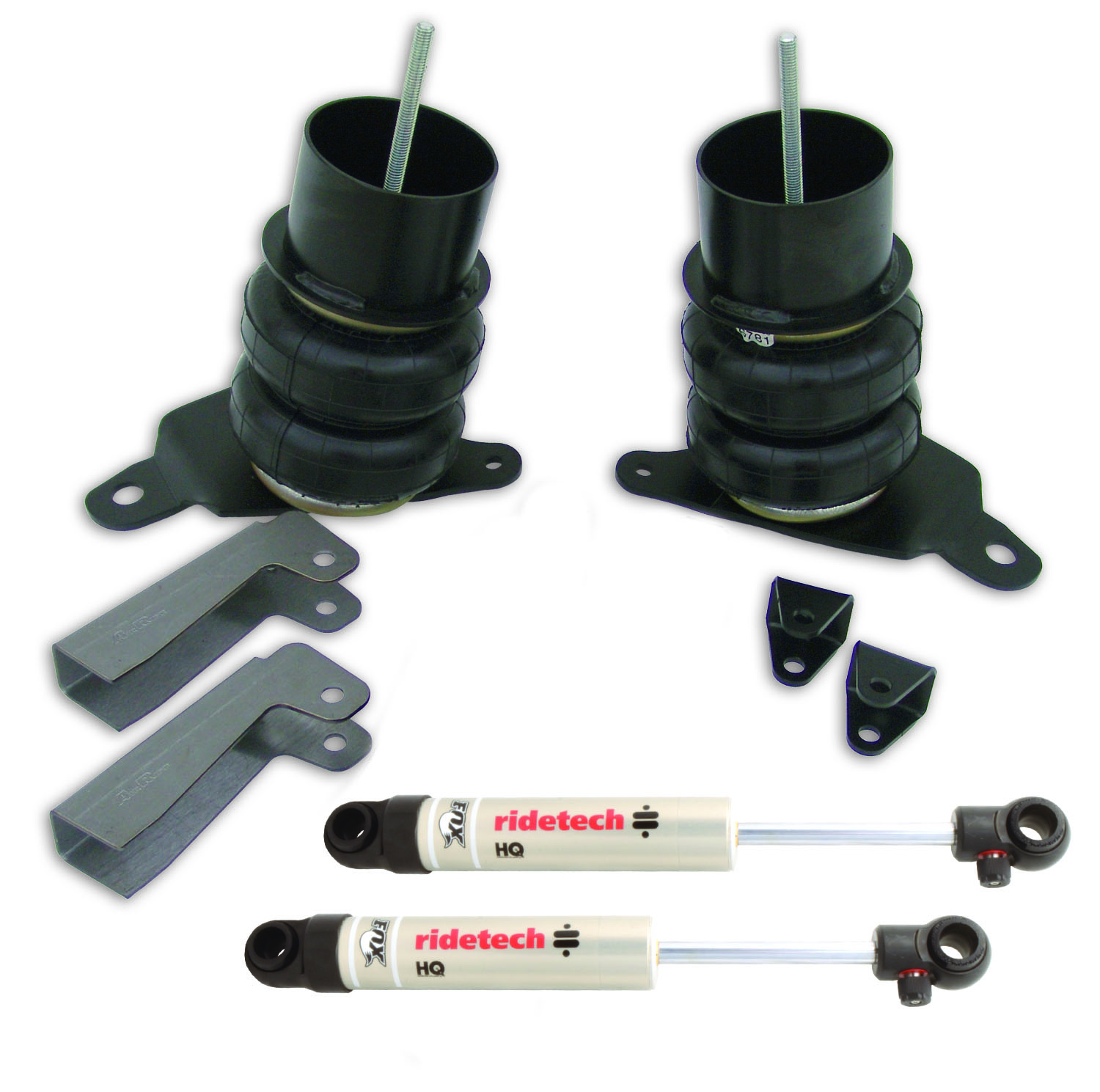 Ridetech 11221010 - Front Coolride Kit For 1964-1972 Chevelle Cutlass Air Springs Brackets HQ Shocks Shock Mounts And Hardware