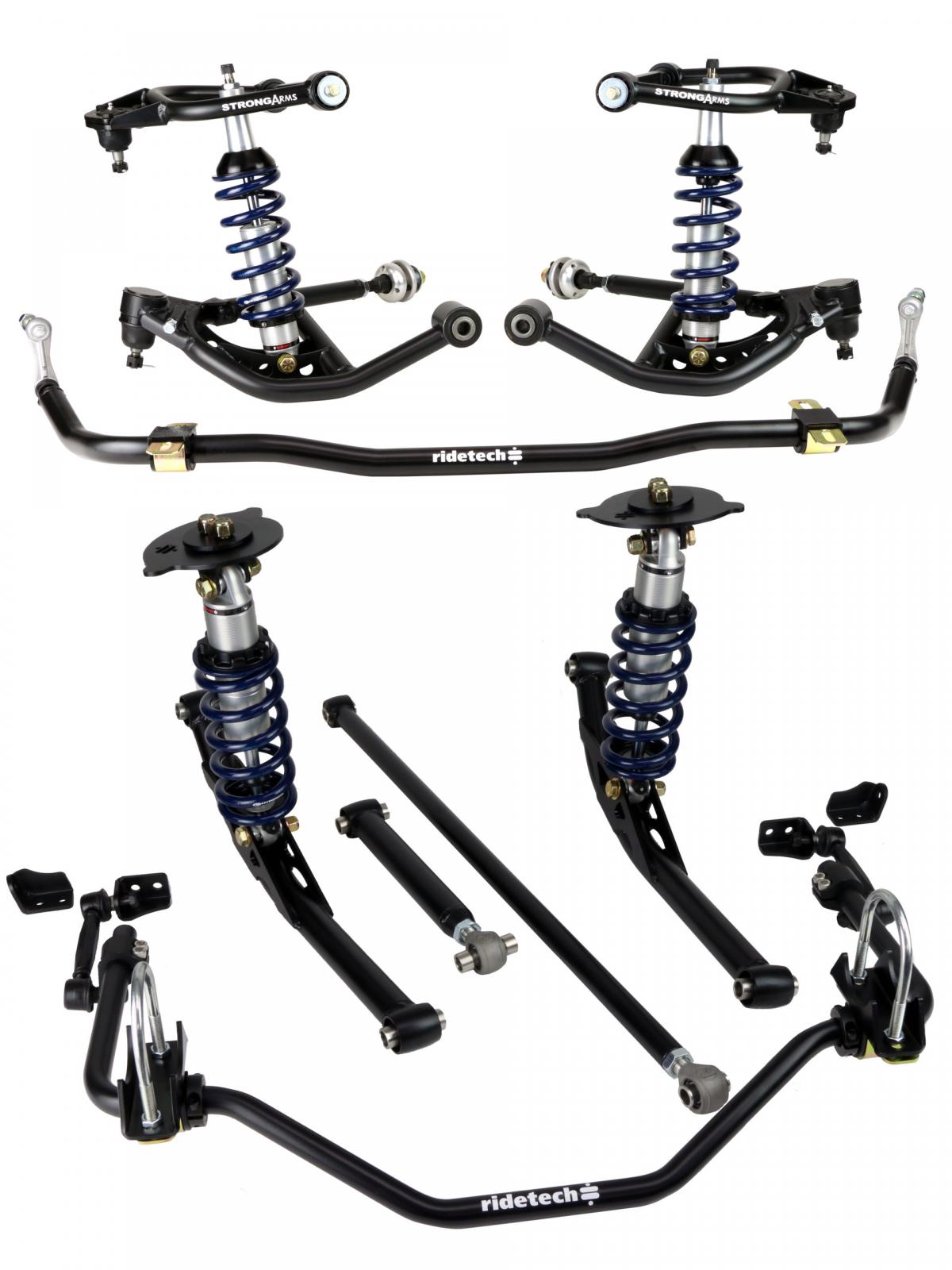 Ridetech 11290302 - TQ Coil-Over System For 1965-1966 Impala Front And Rear TQ Coil-Overs Front Upper And Lower Strongarms Rear Upper And Lower Strongarms And Front And Rear Sway Bar Sway Bars