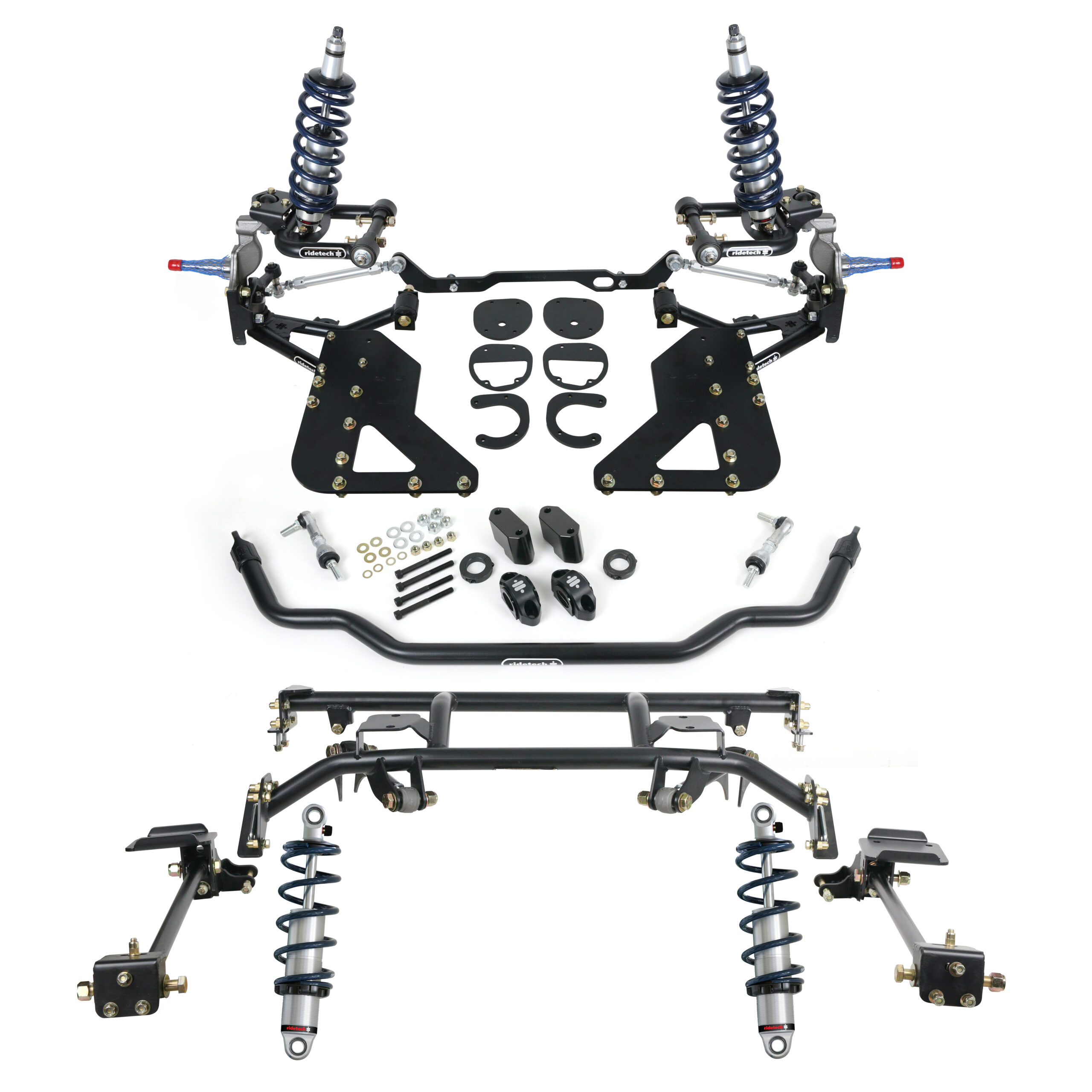 Ridetech 11250301 - TQ Coil-Over System For 1962-1967 Chevy Ii Nova Front And Rear TQ Coil-Overs Front Tru-Turn Package W/ Control Arms Bolt-On 4-Link And Front Sway Bar