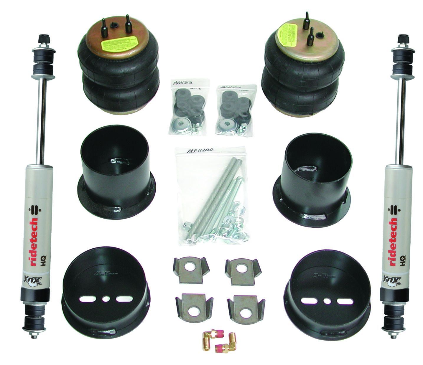 Ridetech 12041010 - Front Coolride Kit For 1955-1957 Thunderbird Air Springs Brackets HQ Shocks Shock Mounts And Hardware