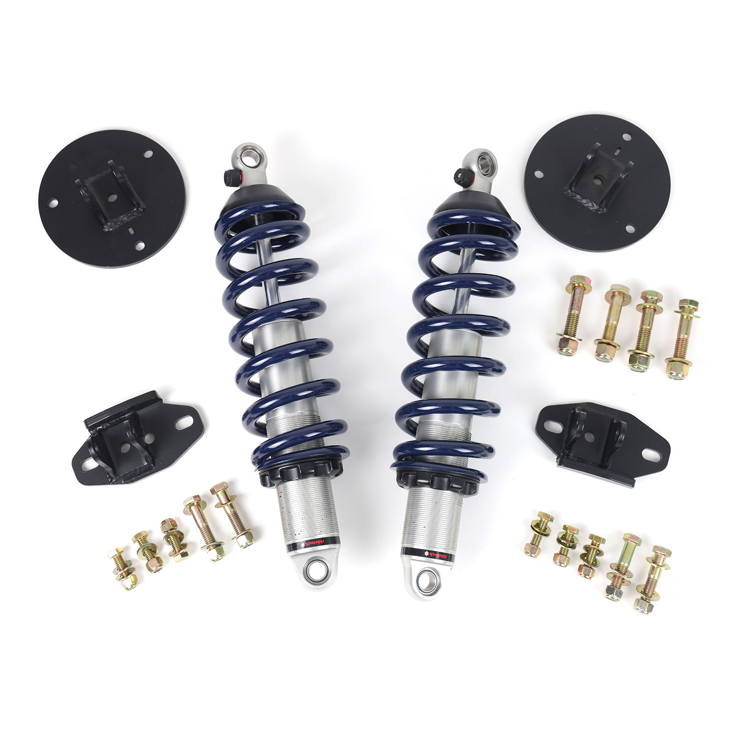 Ridetech 11723110 - Front HQ Coil-Overs For 2019-2024 Silverado / Sierra 1500 2WD 2 Inch Lowering Pair Of Rebound Adjustable Shock s Springs Spring Mounts And Delrin Spring Washers