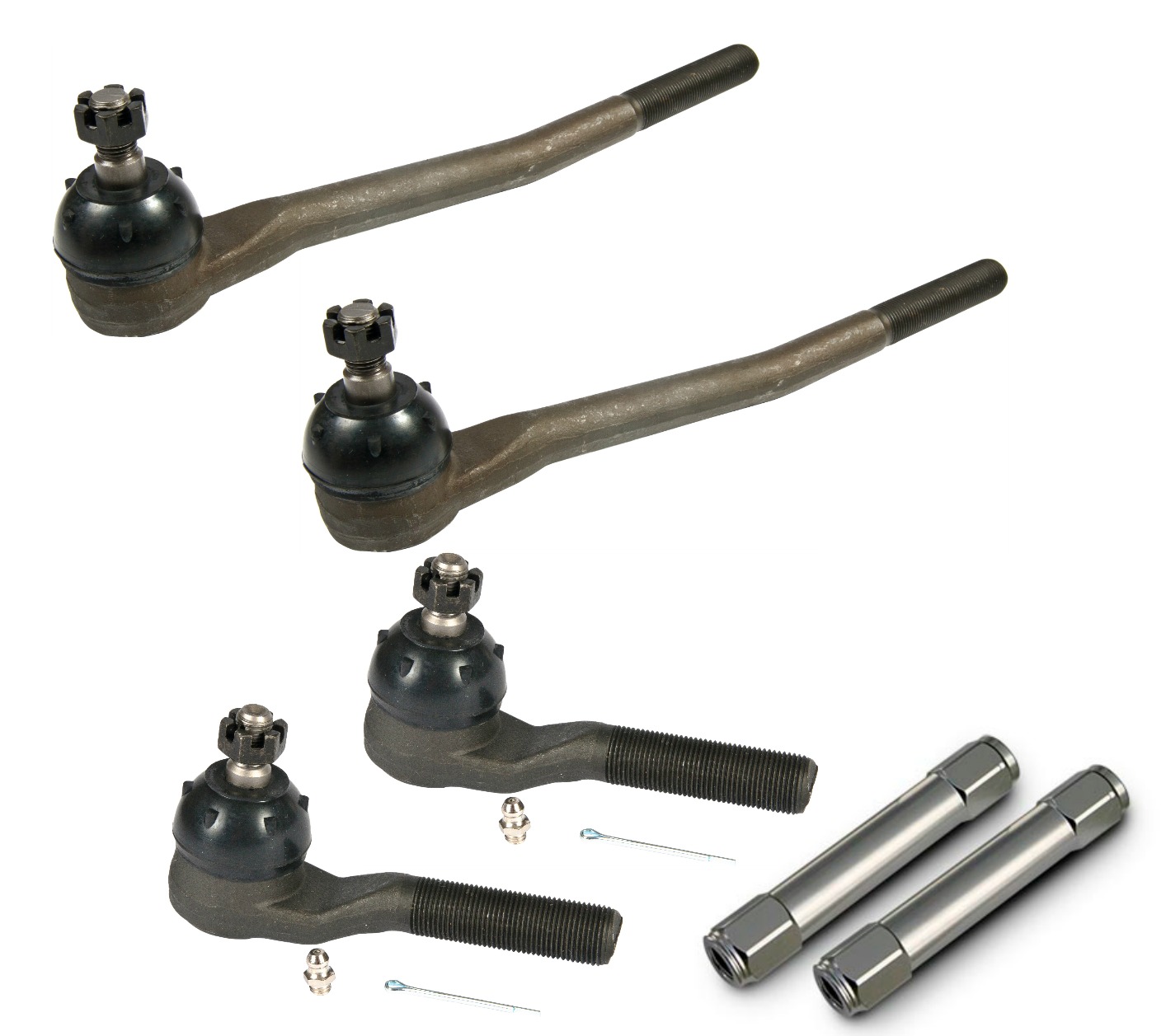 Ridetech 12109537 - Steering Linkage Kit For 1967-1969 Mustang W/ OE Manual Steering Or Most Power Box Conversions Inner Tie Rods Outer Tie Rods And Billet Tie Rod Adjusters