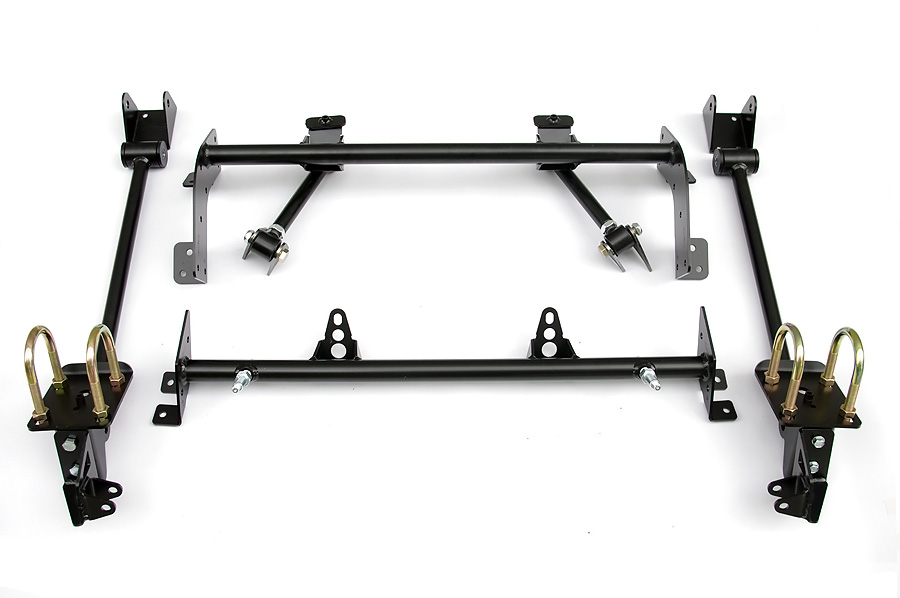 Ridetech 13017197 - Bolt-On 4-Link W/ Double Adjustable Bars For 1968-1970 Mopar B-Body R-Joints Bars Bolt-On Cradle Axle Brackets And Hardware Powder Coated Black For Use W/ Shockwaves Or Coil-Overs Sold Separately