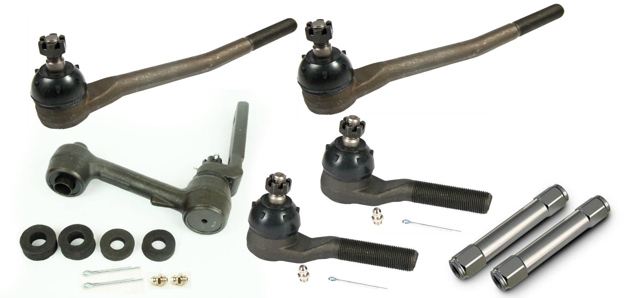 Ridetech 12109536 - Steering Linkage Kit For 1967-1969 Mustang W/ OE Power Steering Idler Arm Inner Tie Rods Outer Tie Rods And Billet Tie Rod Adjusters