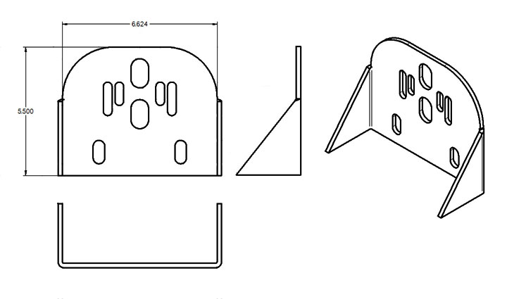 Ridetech 90000004 - Weld-On Rear Upper Air Spring Bracket 3/16 Milde Steel 3 x 5.5 x 7 Uncoated