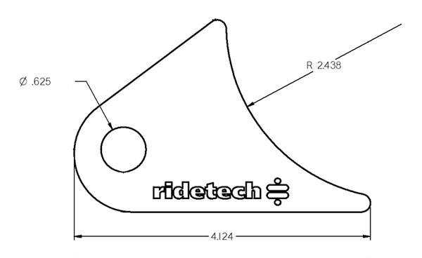 Ridetech 90000144 - Large Rear Tab For Tri Link Uncoated For Mounting Upper Bar To Axle