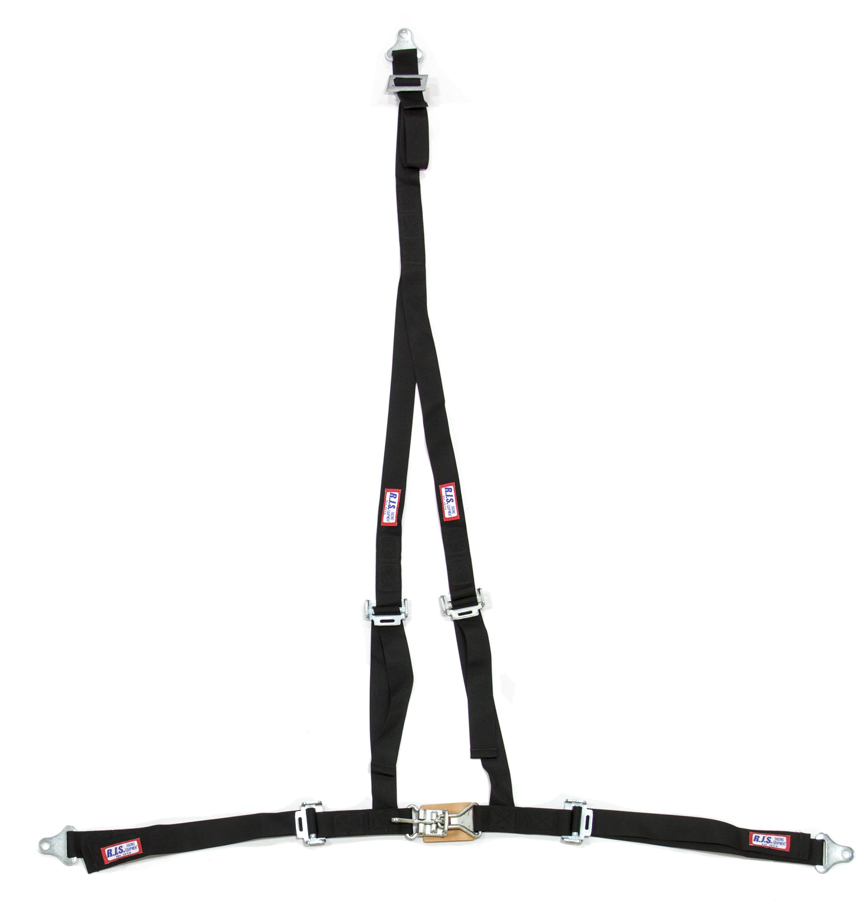 RJS Safety 4006901 - Harness - Buggy Belt - 4 Point - Latch and Link - Pull Down Adjust - Bolt-In / Wrap Around - V-Type Harness - Black - Kit RJS Safety 4006901 - Harness - Buggy Belt - 4 Point - Latch and Link - Pull Down Adjust - Bolt-In / Wrap Around - V-Type Harness - Black - Kit