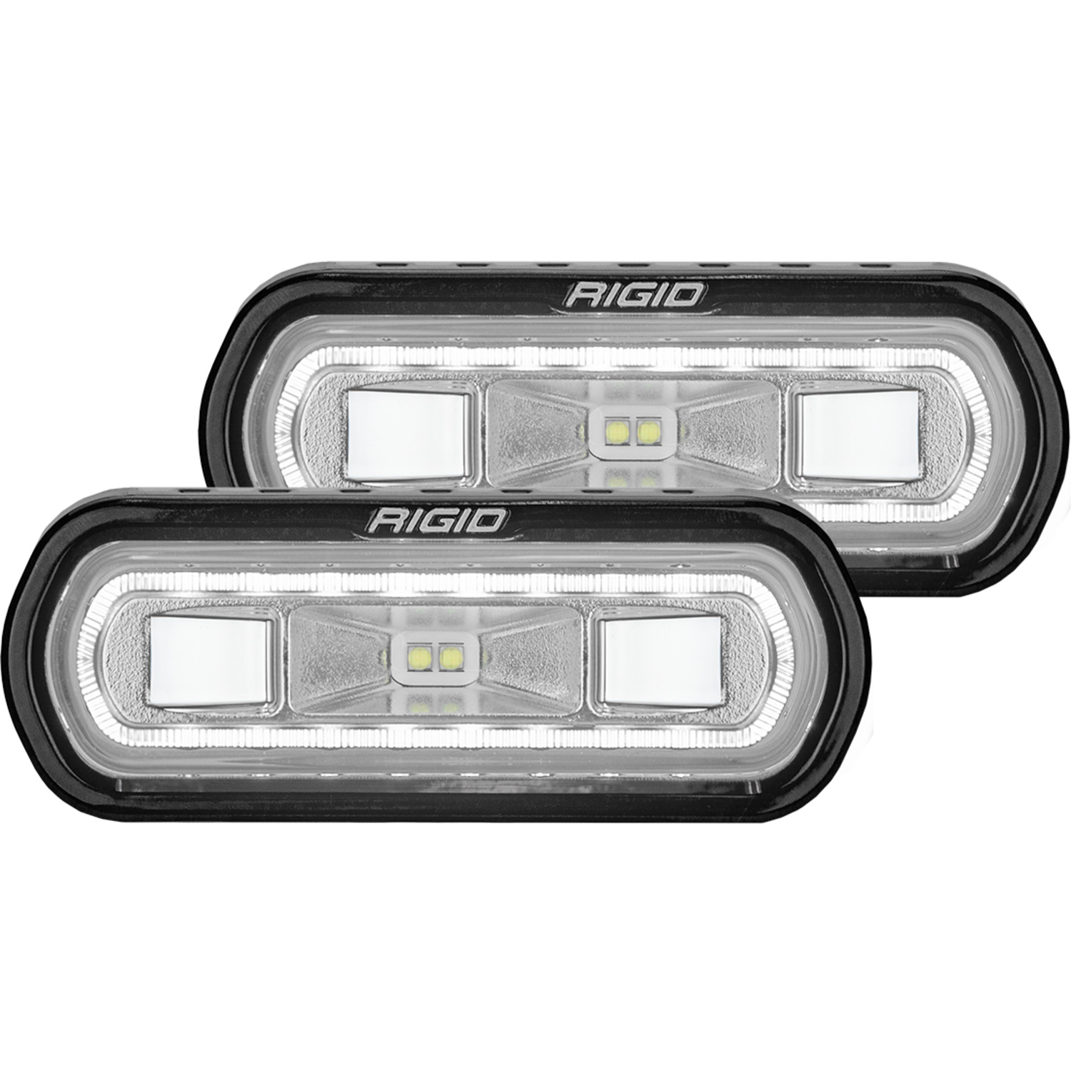 Rigid 53120 - SR-L Series Off-Road Spreader Pod 3 Wire Surface Mount with White Halo Pair Rigid 53120 - SR-L Series Off-Road Spreader Pod 3 Wire Surface Mount with White Halo Pair