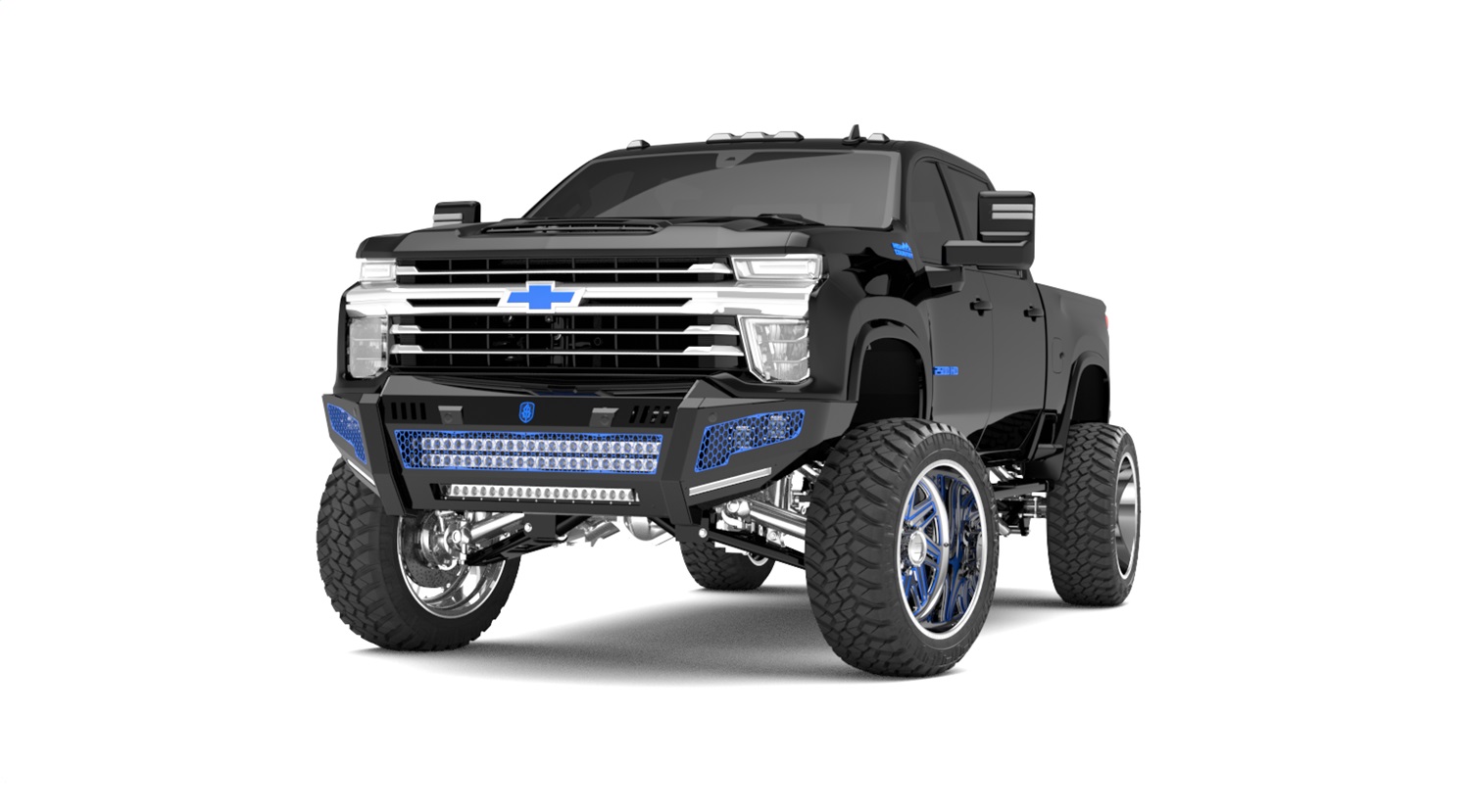 Road Armor 3202DF-A0-P2-MH-BH - 20-22 CHEVY 2500 iD Front Bumper / No Shackles / X2 Cube / Mesh Hyve Pattern / HDWR Kit