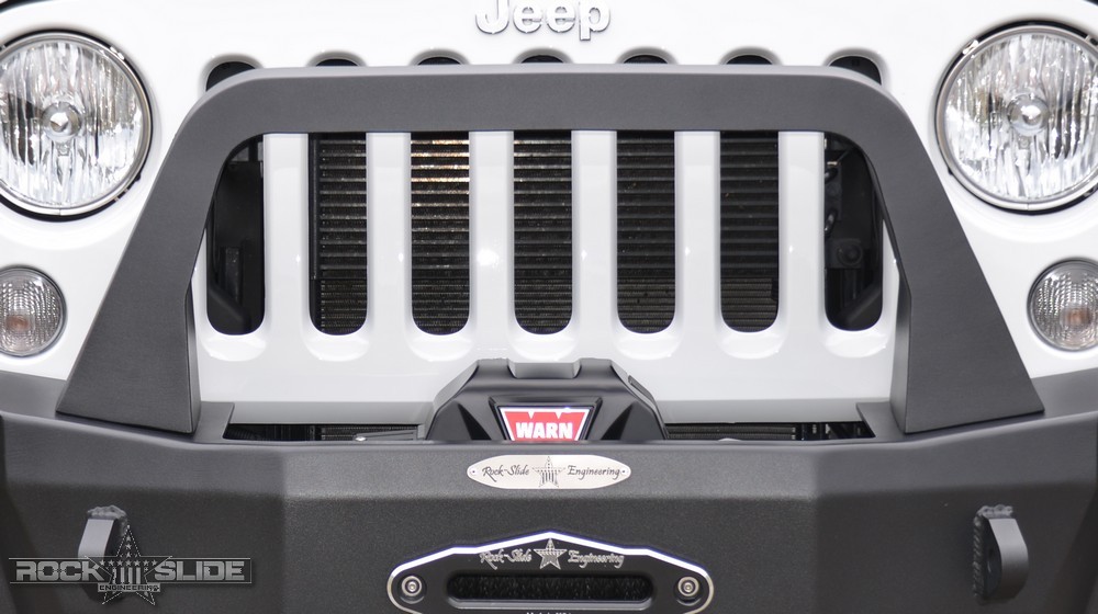 Rock Slide Engineering FB-JK-BB - Jeep JK Bull Bar For 07-18 Wrangler JK Rigid Series Front Bumper Only Black Powdercoat Rock Slide Engineering FB-JK-BB - Jeep JK Bull Bar For 07-18 Wrangler JK Rigid Series Front Bumper Only Black Powdercoat