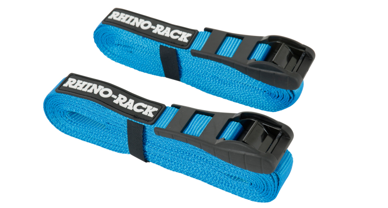 Rhino-Rack RTD45P - Rapid Tie Down Straps w/Buckle Protector - 4.5m/15ft - Pair - Red