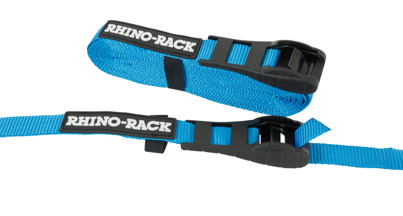 Rhino-Rack RTD55P - Rapid Tie Down Straps w/Buckle Protector - 5.5m/18ft - Pair - Blue