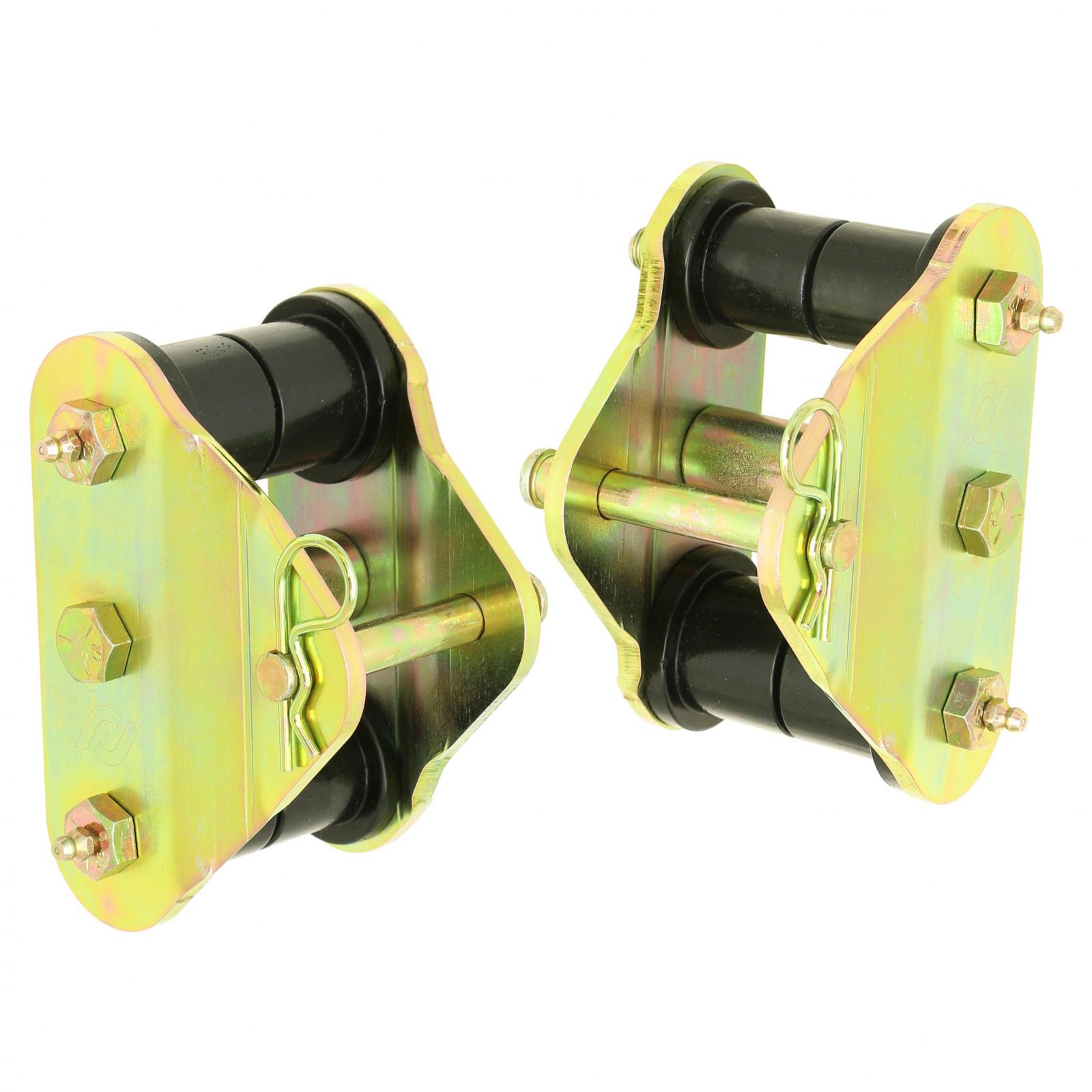 RockJock CE-9038 - HD Leaf Spring Shackles 87-95 Wrangler YJ Front Includes Urethane Bushings HD Greasable Bolts Pair For Use w/ CE-9033F or CE-9033D  4x4