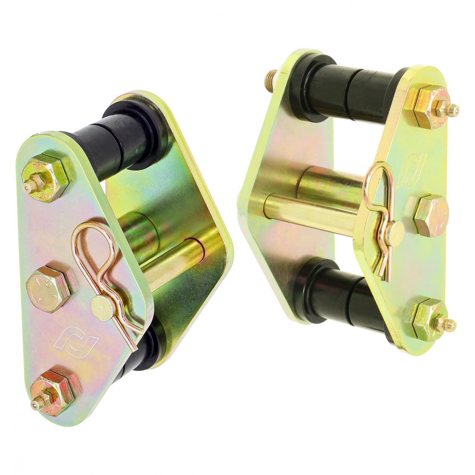 RockJock CE-9035 - HD Leaf Spring Tow Shackles 76-86 Jeep CJ Front Includes Urethane Bushings HD Greasable Bolts Pair For Use w/ CE-9033F or CE-9033D 4x4 RockJock CE-9035 - HD Leaf Spring Tow Shackles 76-86 Jeep CJ Front Includes Urethane Bushings HD Greasable Bolts Pair For Use w/ CE-9033F or CE-9033D 4x4