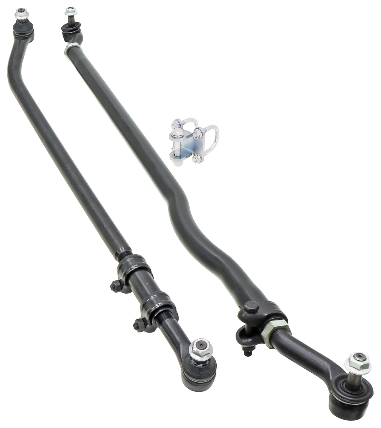 RockJock JK-9704 - Currectlync Steering System 07-18 Wrangler JK Bolt-On Includes 1 1/2 Inch Diameter Tie Rod/Forged Drag Link HD Steering Stabilizer Shock Mounting Kit  4x4