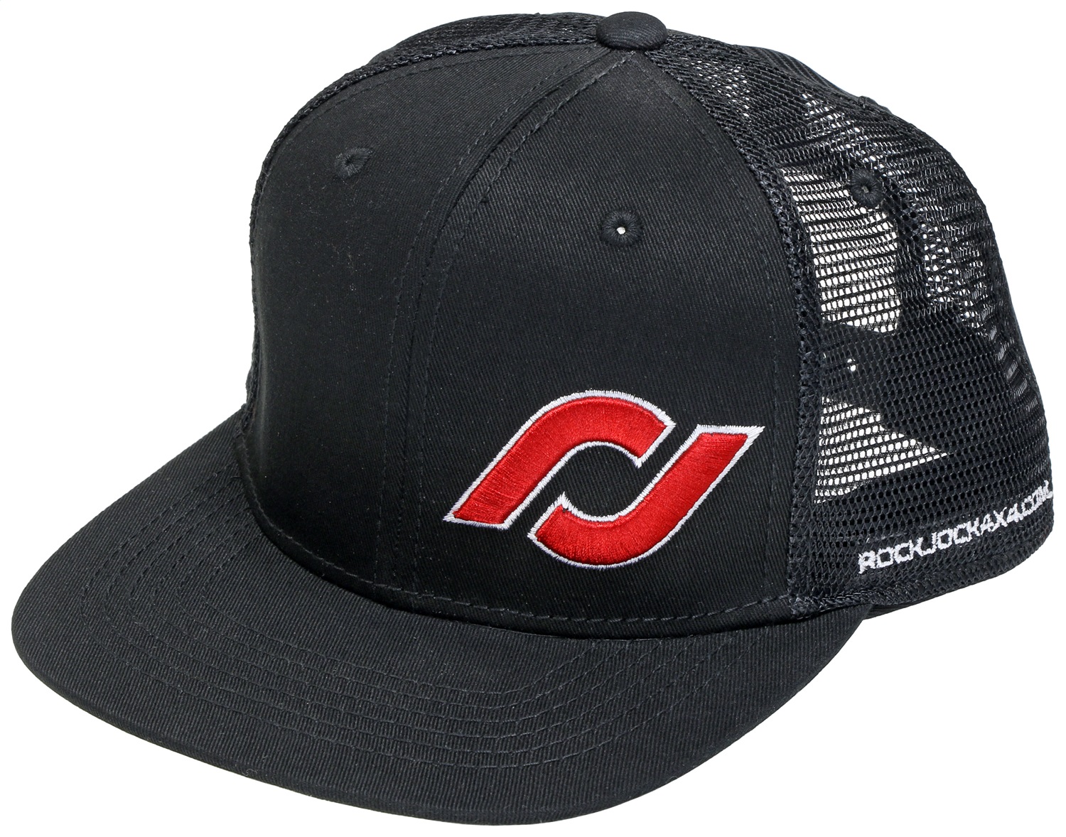 RockJock RJ-715000-1 - Hat; w/Red RJ Logo; Black; Mesh Back; Adjustable;