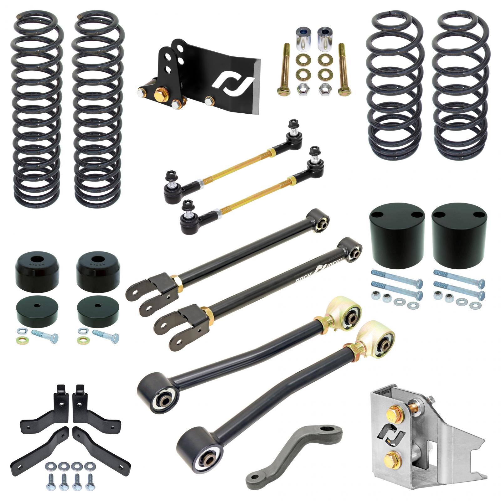 RockJock RJ-JK4DR0-101 - Sport Edition Johnny Joint Suspension System for JK Wrangler Unlimited (4-door) 4 Inch lift  4X4