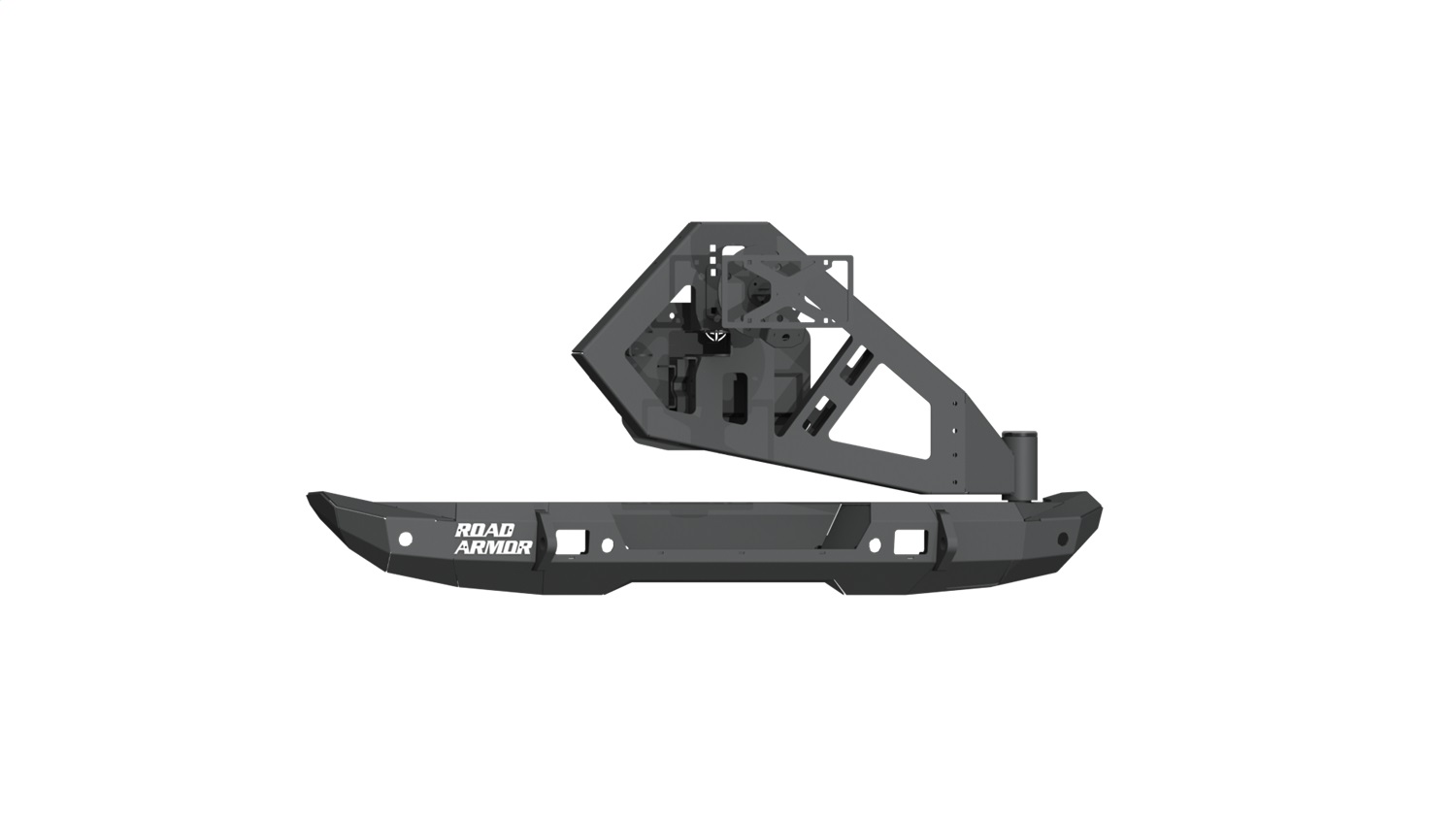 Road Armor 5182R1B-TC - 18-20 Jeep Wrangler JL Stealth Rear Bumper Mid Width w/Tire Carrier Assembly - Tex Blk