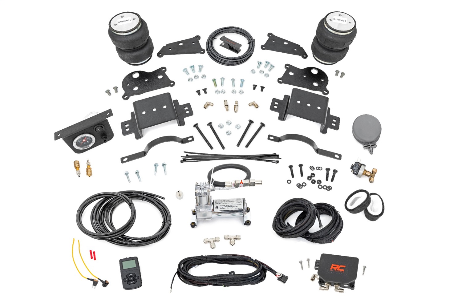 Rough Country 10033WC - Air Spring Kit w/compressor - Wireless Controller - 4 Inch Lift Kit - Ram 2500 (14-22)