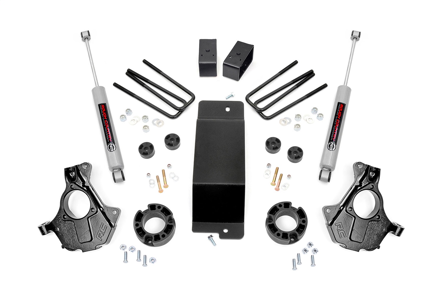 Rough Country 12130 - 3.5 Inch Lift Kit - Alum/Stamp Steel LCA - Chevy/GMC 1500 (14-18 & Classic)