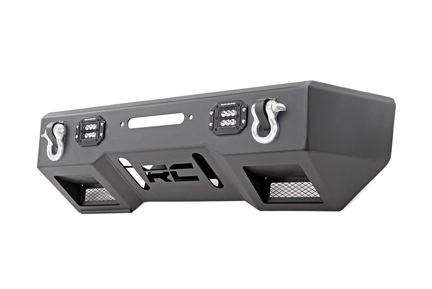 Rough Country 11831 - Front Bumper - Stubby - BLK LED - Jeep Gladiator JT/Wrangler JK & JL/Wrangler Unlimited 4WD