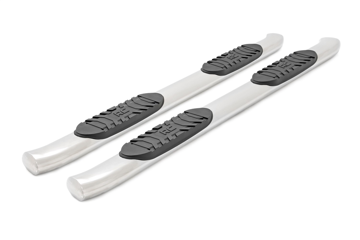 Rough Country 21001S - Oval Nerf Steps - Stainless - Crew Cab - DEF Tank - Chevy/GMC 1500/2500HD/3500HD (07-19 & Classic)