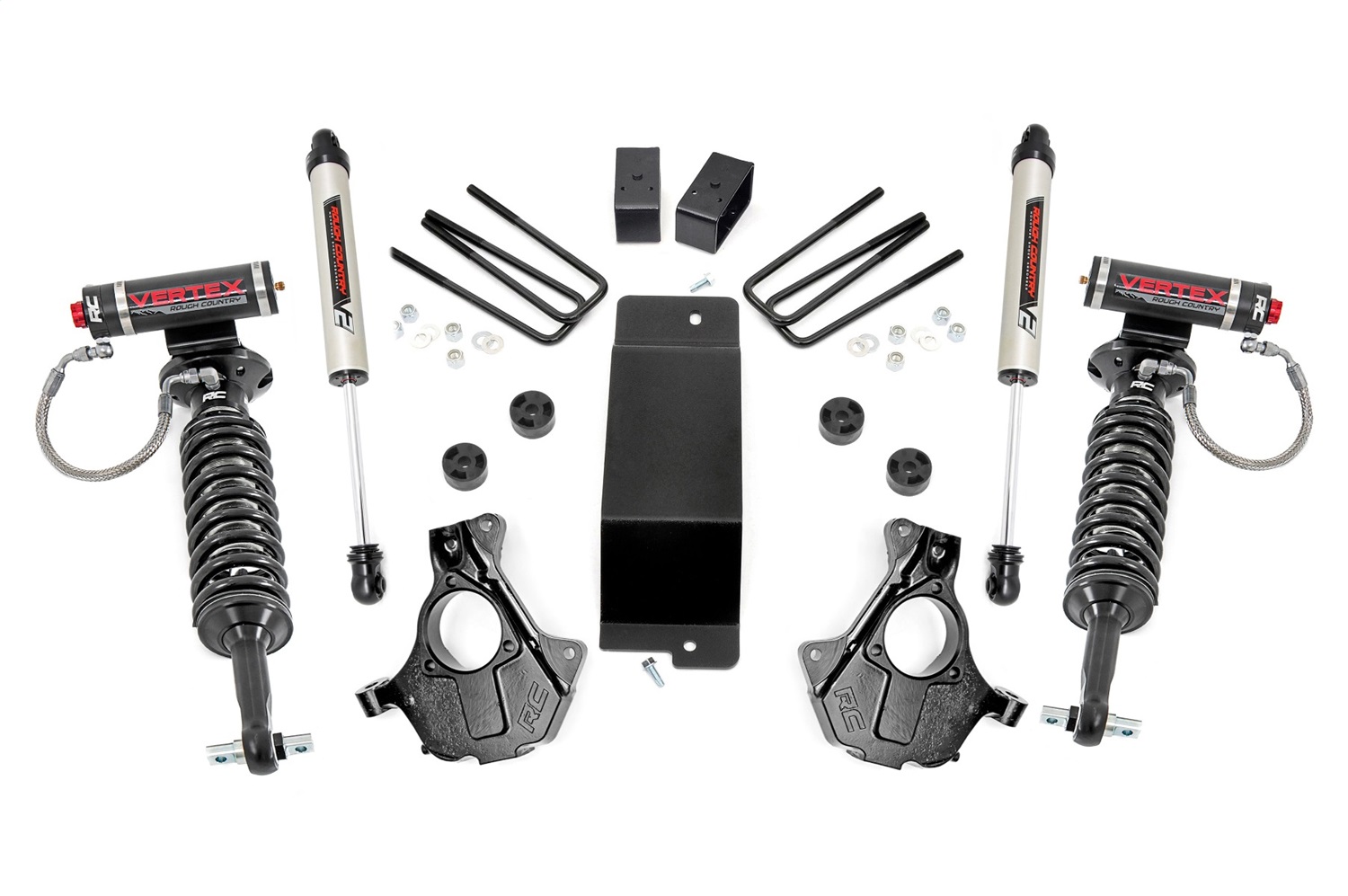 Rough Country 12457 - 3.5 Inch Lift Kit - Cast Steel LCA - Vertex/V2 - Chevy/GMC 1500 (14-18 & Classic)