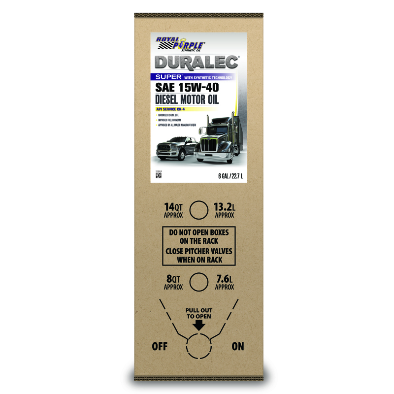 Royal Purple 60154 - Duralec Super Diesel 15W-40 CK-4 Motor Oil - 6 Gallon Bag-In-Box
