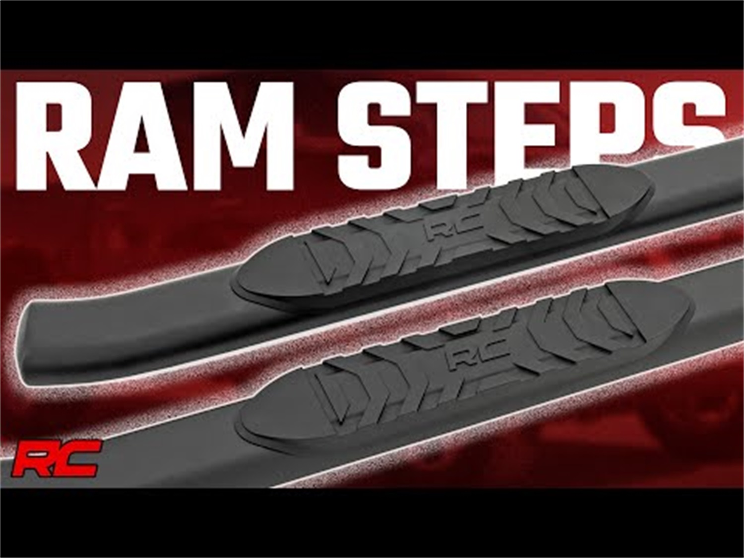Rough Country 21004 - Oval Nerf Step - Crew Cab - Black - Ram 1500 (19-25)/1500 TRX (21-24)