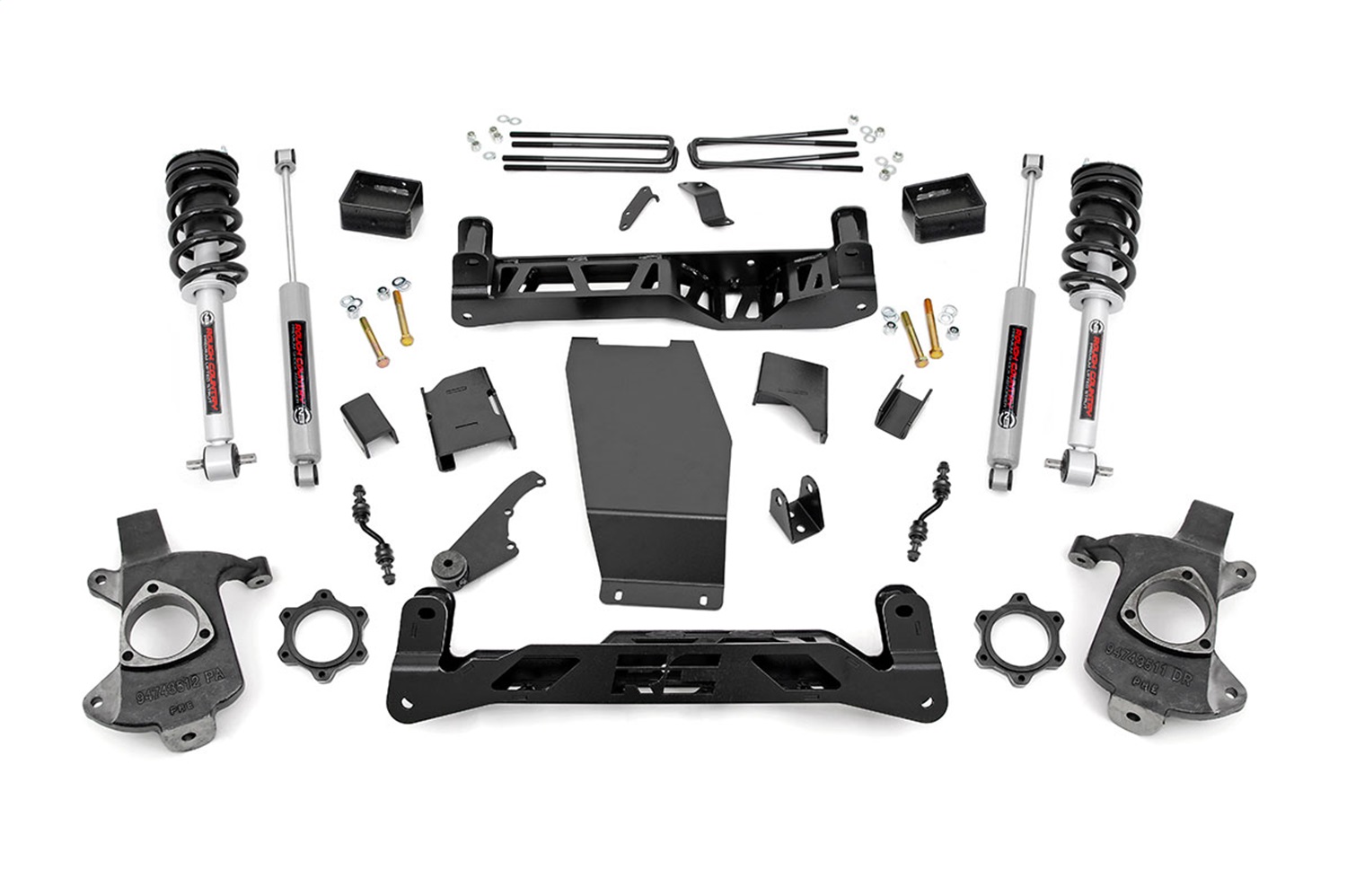 Rough Country 22434 - 5 Inch Lift Kit - Alum/Stamp Steel - N3 Struts - Chevy/GMC 1500 (14-18 & Classic) Rough Country 22434 - 5 Inch Lift Kit - Alum/Stamp Steel - N3 Struts - Chevy/GMC 1500 (14-18 & Classic)
