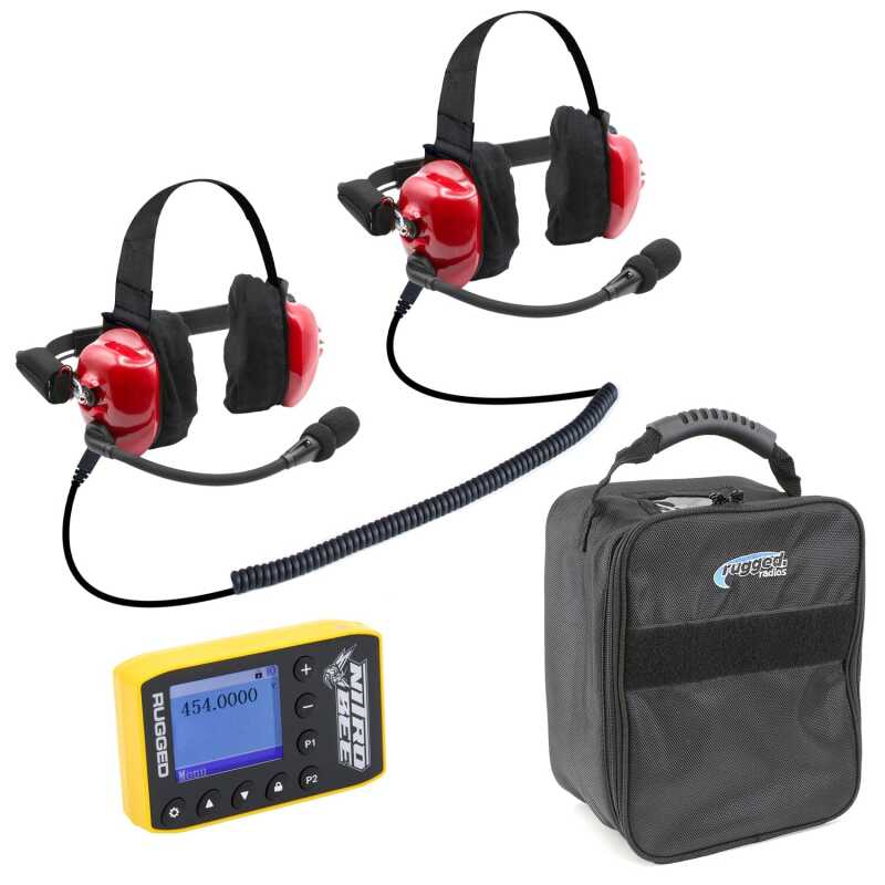 Rugged Radios H80-FAN - H80 Track Talk Headset w/ NITRO BEE XTREME UHF Race Receiver and Carry Bag