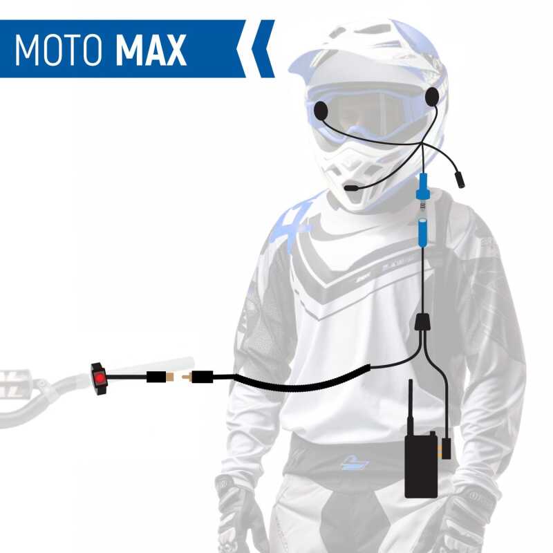 Rugged Radios MH-KIT-GMR2 - MOTO MAX Comm Kit w/ HD OFFROAD Cables With GMR2 PLUS - GMRS Radio