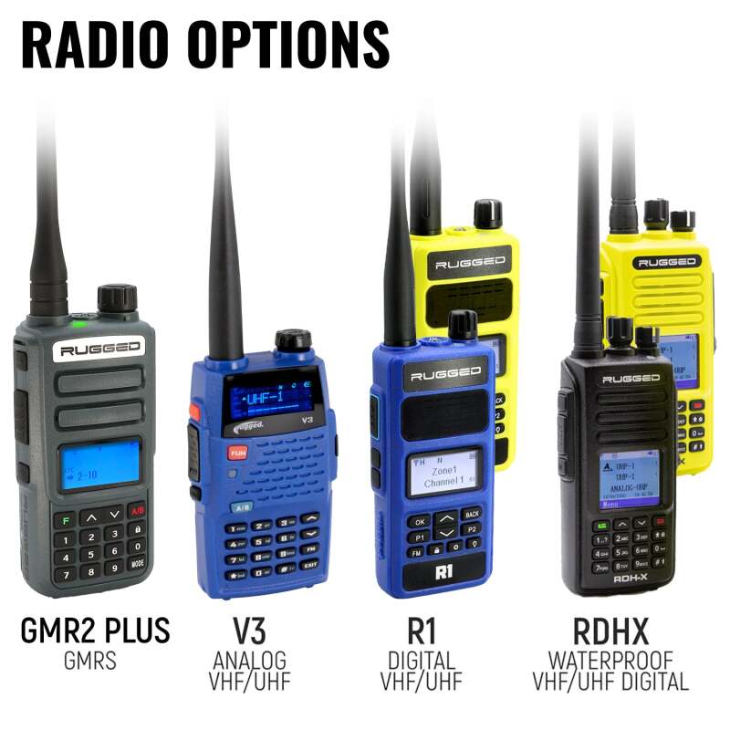 Rugged Radios MH-KIT-SPORT-R1 - SUPER SPORT Comm Kit w/ LW SPORT Cables With R1 (Blue) - Business Band Radio Rugged Radios MH-KIT-SPORT-R1 - SUPER SPORT Comm Kit w/ LW SPORT Cables With R1 (Blue) - Business Band Radio