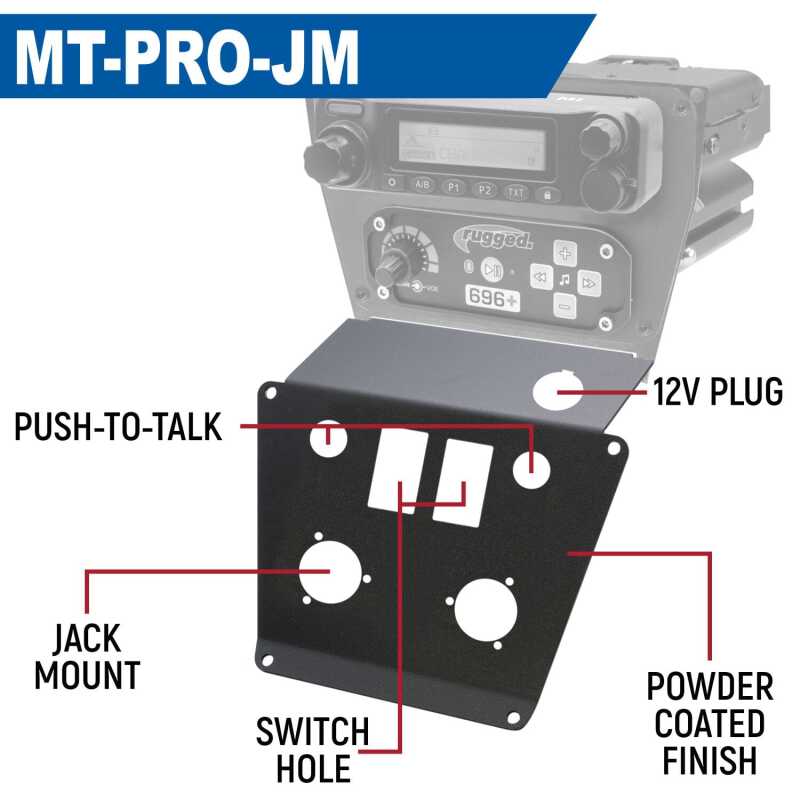 Rugged Radios MT-PRO-SPOD-T - Polaris RZR PRO XP/Turbo R/PRO R Dash Mount Radio and Intercom - SPOD Touchscreen