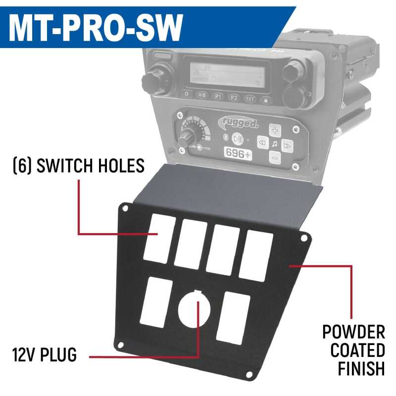 Rugged Radios MT-PRO-SP8 - Polaris RZR PRO XP/Turbo R/PRO R Dash Mount Radio and Intercom - Switch Pros 8
