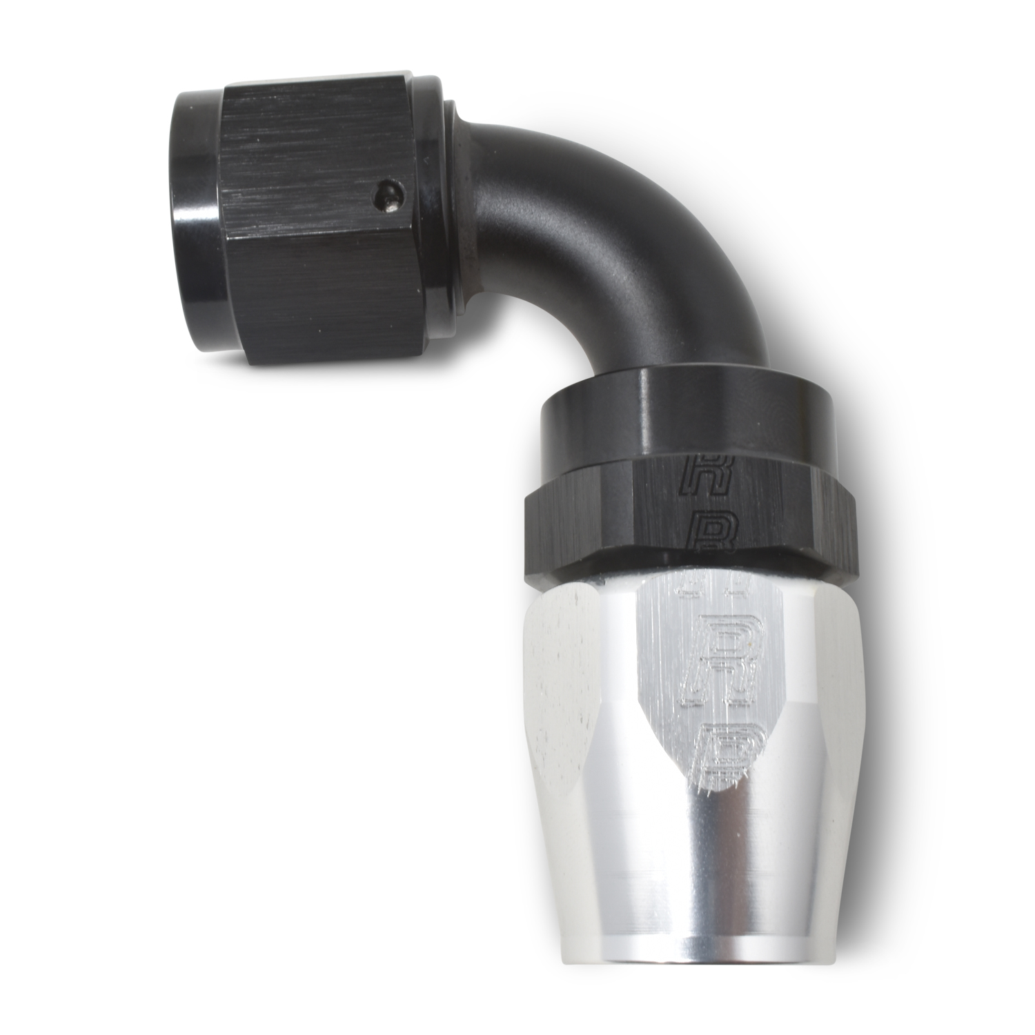Russell 610183 - Performance -10 AN Black/Silver 90 Degree Full Flow Hose End