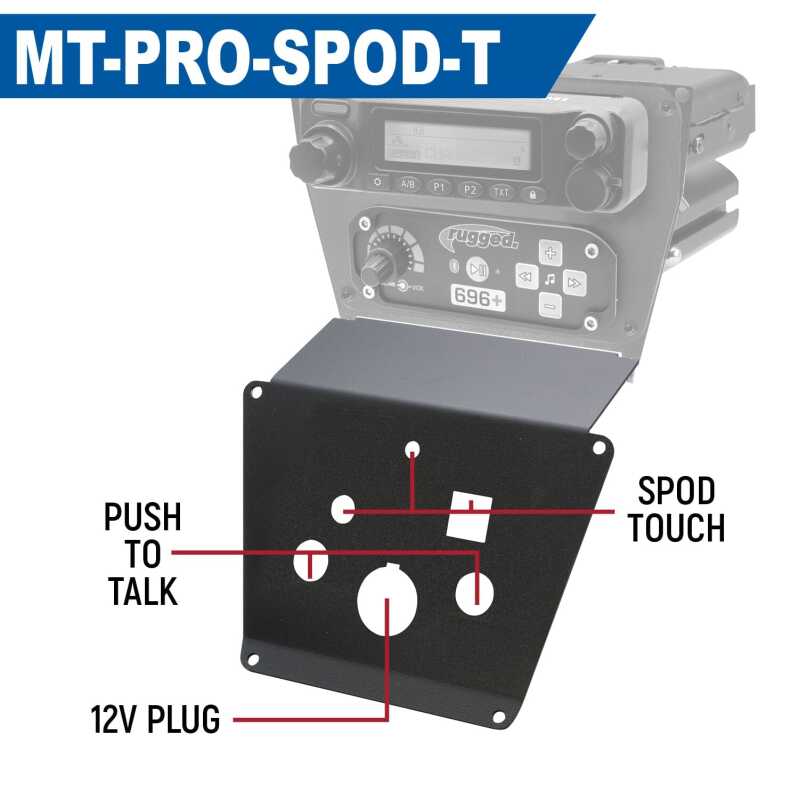 Rugged Radios MT-PRO-M8RIX - Polaris RZR PRO XP/Turbo R/PRO R Dash Mount - Scosche M8RIX