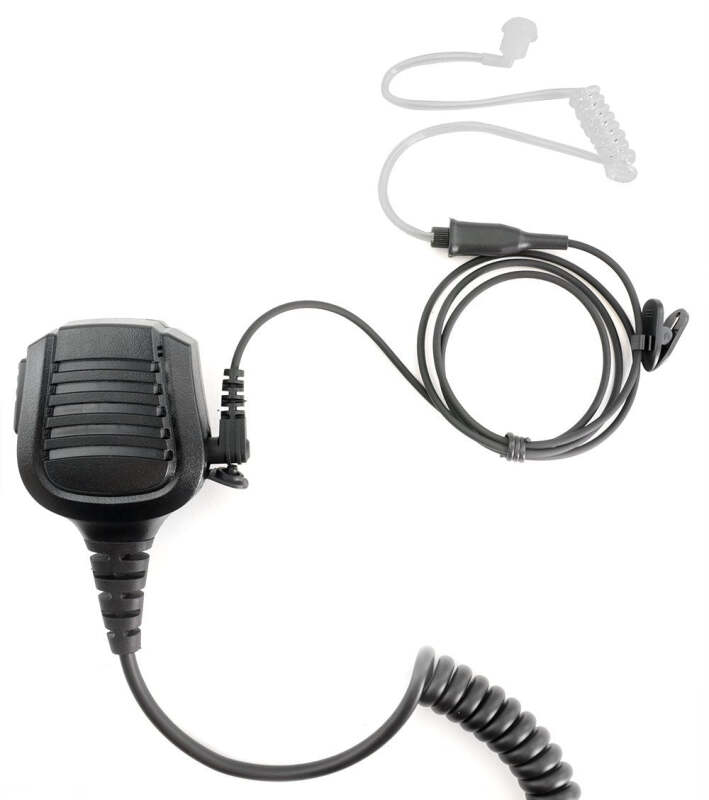 Rugged Radios PATROL-PACK-R1 - PATROL Moto Kit - Ear Piece and Hand Mic With R1 (Blue) - Business Band Radio