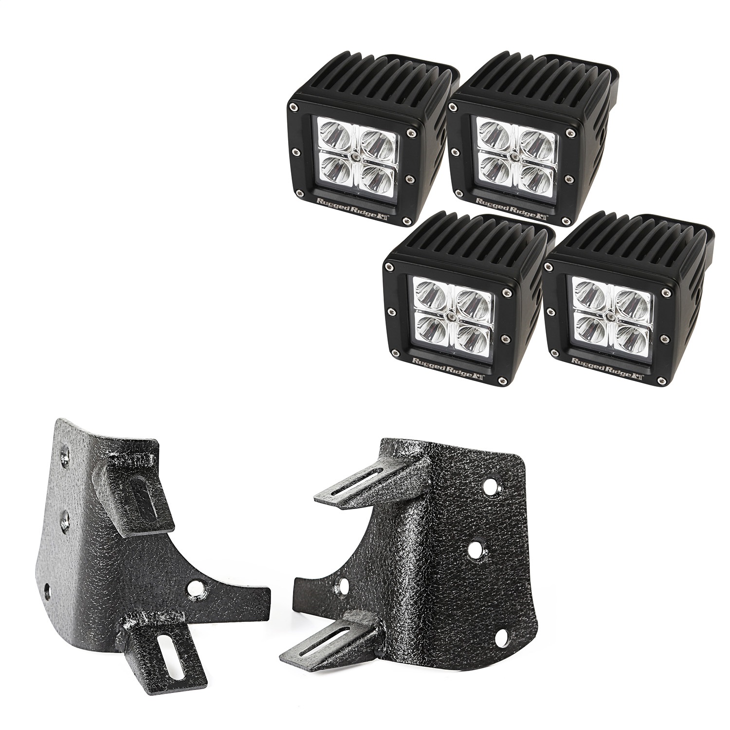 Rugged Ridge 11232.38 - 97-06 Jeep Wrangler TJ/LJ 3in Square Dual A-Pillar LED Kit Rugged Ridge 11232.38 - 97-06 Jeep Wrangler TJ/LJ 3in Square Dual A-Pillar LED Kit
